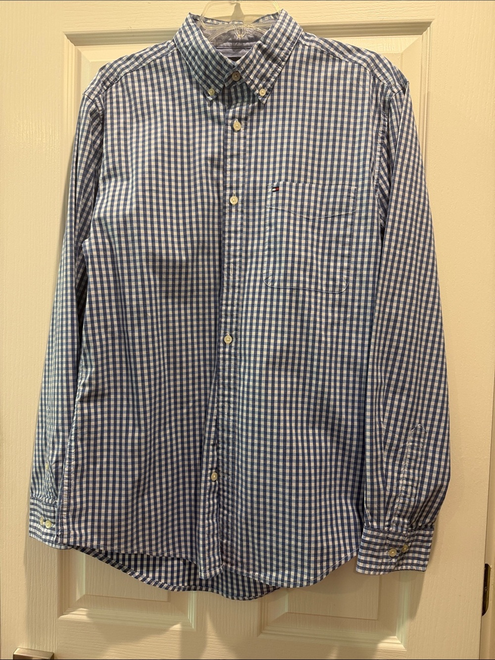 Tommy Hilfiger Navy and White Gingham Button-Down Shirt